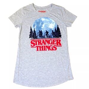 Stranger Things Shirt Womens XS Short Sleeve T-shirt Gray Netflix TV Show
